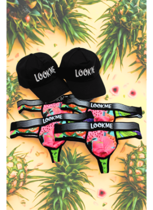 Pack 4 Strings Homme LM2402-57SWE LOOKME + 2 Casquettes Offertes